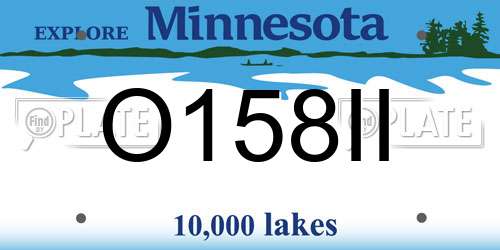 O158II Minnesota License Plate