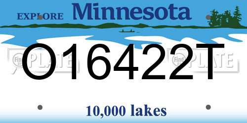 O16422T Minnesota License Plate