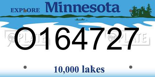 O164727 Minnesota License Plate