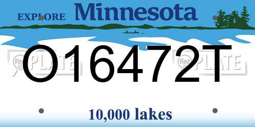 O16472T Minnesota License Plate