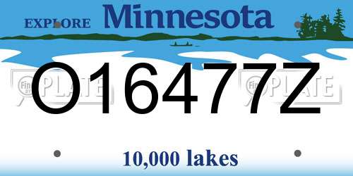 O16477Z Minnesota License Plate