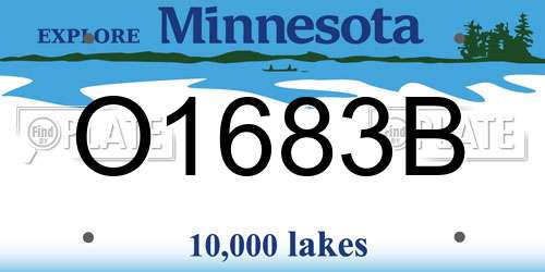 O1683B Minnesota License Plate