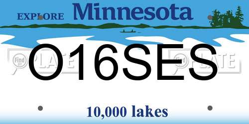 O16SES Minnesota License Plate