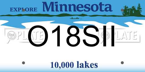 O18SII Minnesota License Plate