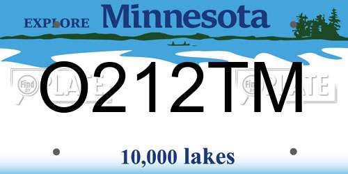 O212TM Minnesota License Plate