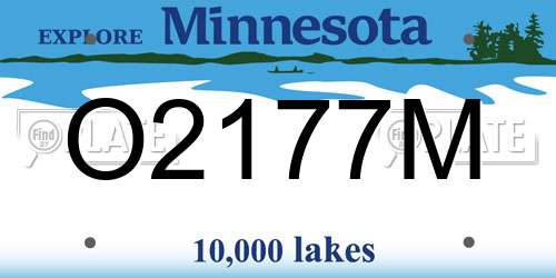 O2177M Minnesota License Plate