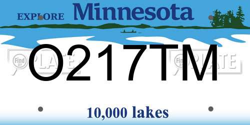 O217TM Minnesota License Plate