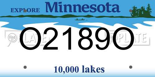 O2189O Minnesota License Plate