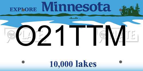 O21TTM Minnesota License Plate