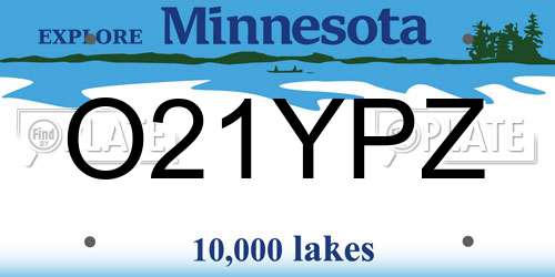 O21YPZ Minnesota License Plate