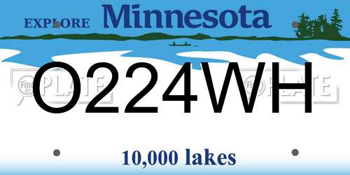 O224WH Minnesota License Plate