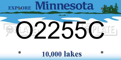 O2255C Minnesota License Plate
