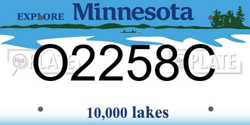 O2258C Minnesota License Plate