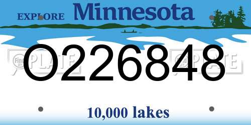 O226848 Minnesota License Plate