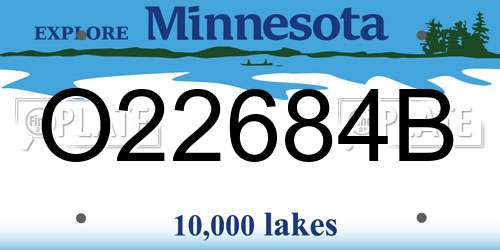 O22684B Minnesota License Plate
