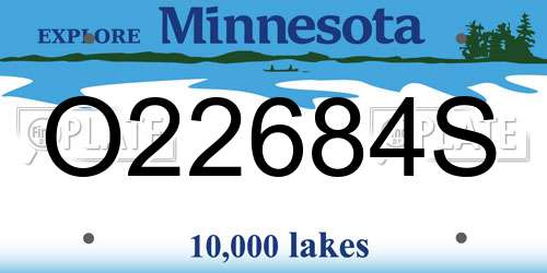 O22684S Minnesota License Plate