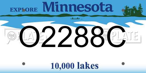 O2288C Minnesota License Plate