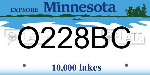 O228BC Minnesota License Plate