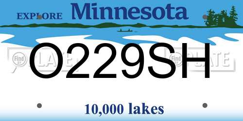 O229SH Minnesota License Plate