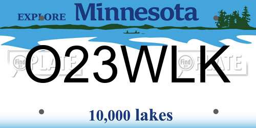 O23WLK Minnesota License Plate