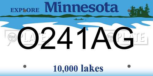 O241AG Minnesota License Plate