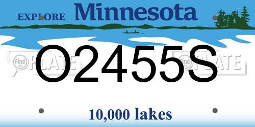 O2455S Minnesota License Plate