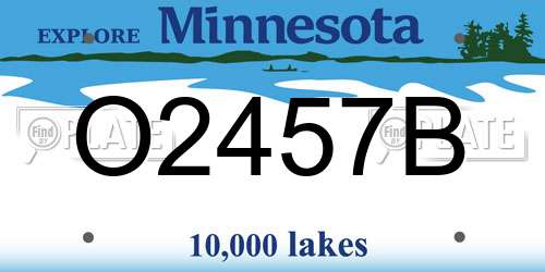 O2457B Minnesota License Plate