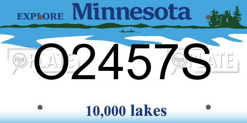 O2457S Minnesota License Plate