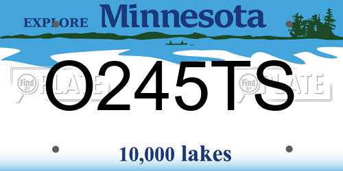 O245TS Minnesota License Plate