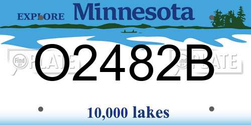 O2482B Minnesota License Plate