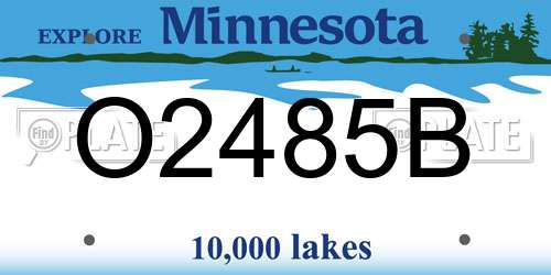 O2485B Minnesota License Plate