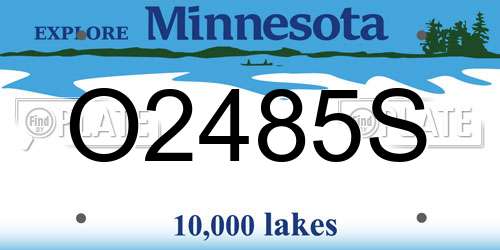 O2485S Minnesota License Plate