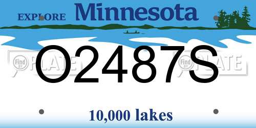 O2487S Minnesota License Plate