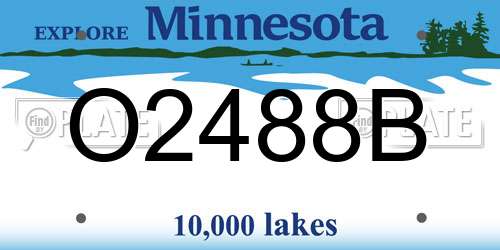 O2488B Minnesota License Plate
