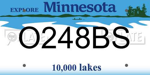 O248BS Minnesota License Plate
