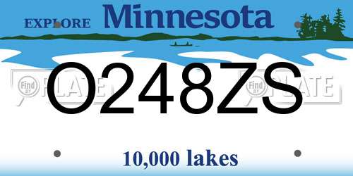 O248ZS Minnesota License Plate