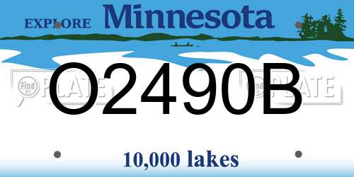 O2490B Minnesota License Plate