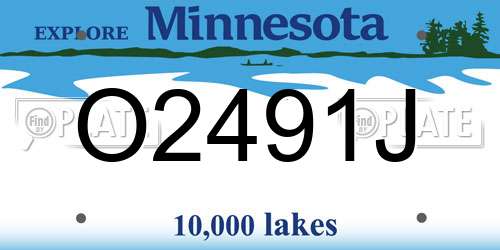 O2491J Minnesota License Plate