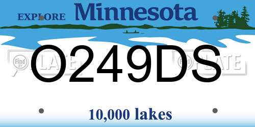 O249DS Minnesota License Plate