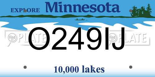 O249IJ Minnesota License Plate