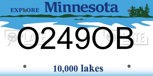 O249OB Minnesota License Plate