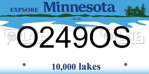 O249OS Minnesota License Plate
