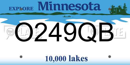 O249QB Minnesota License Plate