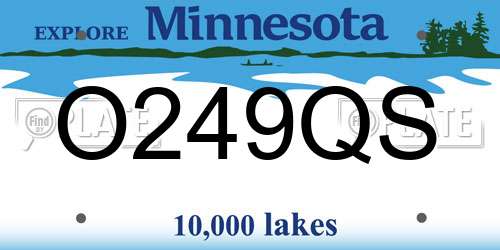 O249QS Minnesota License Plate