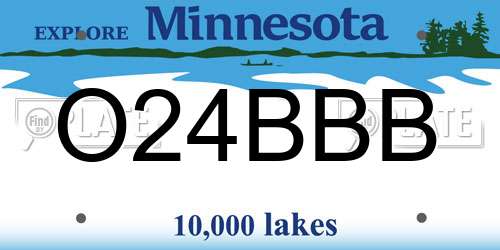 O24BBB Minnesota License Plate