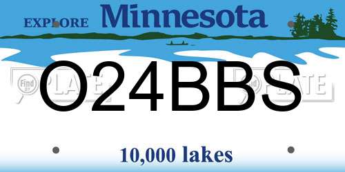O24BBS Minnesota License Plate