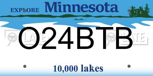 O24BTB Minnesota License Plate