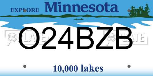 O24BZB Minnesota License Plate
