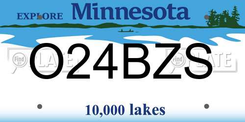 O24BZS Minnesota License Plate