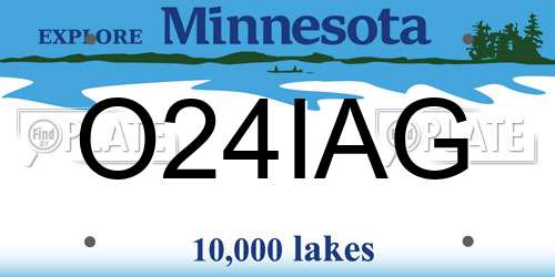 O24IAG Minnesota License Plate